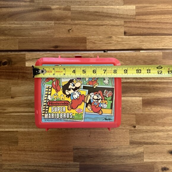 VTG 1988 Aladdin Super Mario Nintendo Plastic Lunchbox Thermos Cup Lunch Box RD - Picture 4 of 16